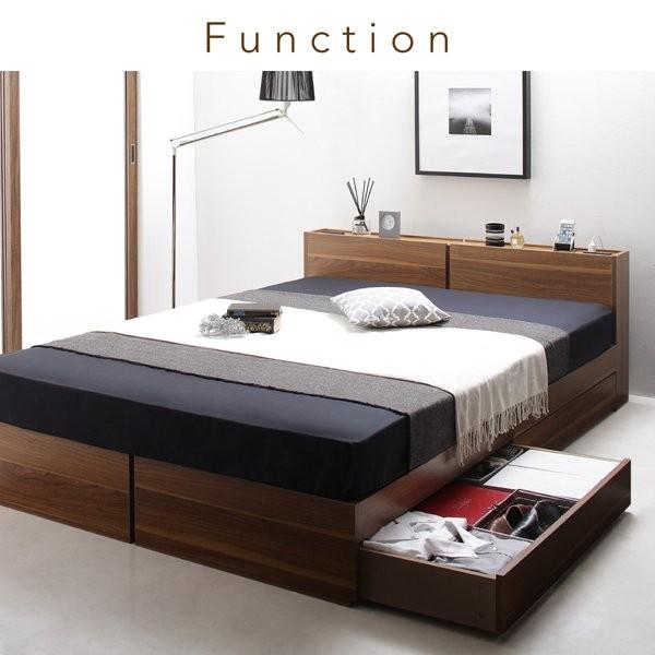 ダブルベッド マットレス付き 国産カバーポケットコイル 収納付きベッド ダブルベッド 収納付きベッド