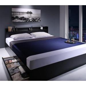 セミダブルベッド マットレス付き プレミアムボンネルコイル 白 ホワイト 黒 ブラック 収納付きベッド