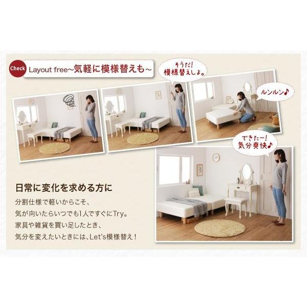 セミダブルベッド ポケットコイル(2分割) 180cm ベッドパッド&シーツなし 脚30cm 脚付きマットレス 【最大】
