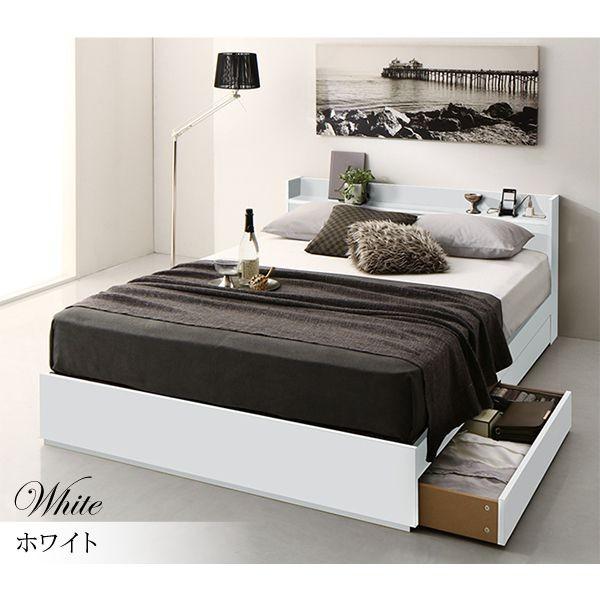 動作確認 シングルベッド マットレス付き プレミアムポケットコイル 白 ホワイト 黒 ブラック 収納付きベッド 【WSO1043849412】(36872円)