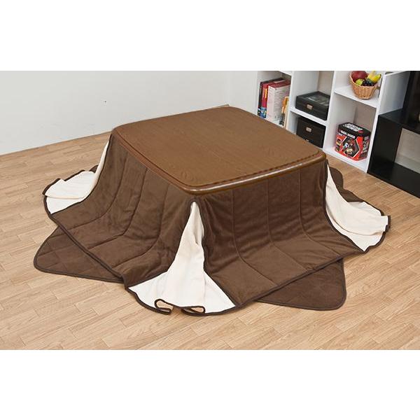 こたつテーブル 正方形 約80cm おしゃれ 継脚式 手元コントローラー