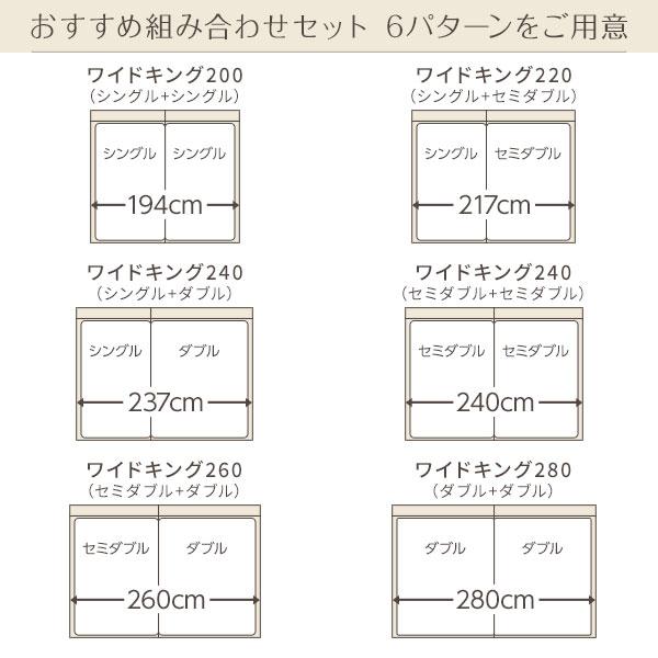 100％本物である商品 連結ベッド 2台セット WK240(セミダブル+セミダブル) マットレス付き 2層ポケットコイル 収納