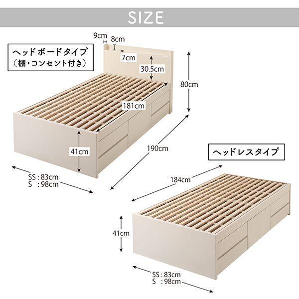 今月中値下げします (SALE) ショートベッド セミシングルベッド マットレス付き 薄型プレミアムボンネルコイル 180cm 日本製 白 ホワイト 大容量収納 すのこベッド