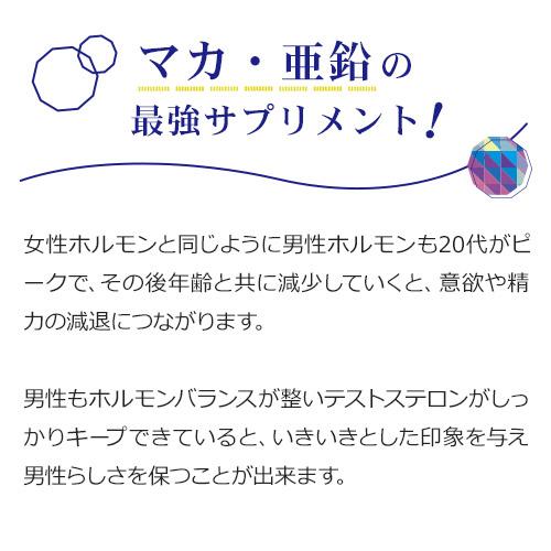 マカ 亜鉛 サプリメント 男性 妊活 サプリ トンカットアリ マカサプリ 葉酸 ビタミンE アルギニン ミトコンドリア ビタミンB2 活力UP マカ＋亜鉛サプリ 3ヶ月分｜happyblessing｜03