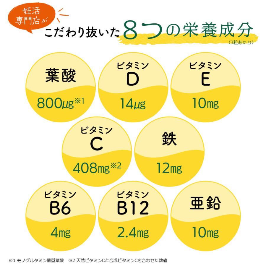 【定期購入対応】妊活サプリ ハピブレpremium 2袋セット 葉酸サプリ 葉酸 800μg配合 ビタミンE ビタミンD ビタミンC 鉄分 亜鉛 マルチサプリメント 妊活 サプリ |  | 01