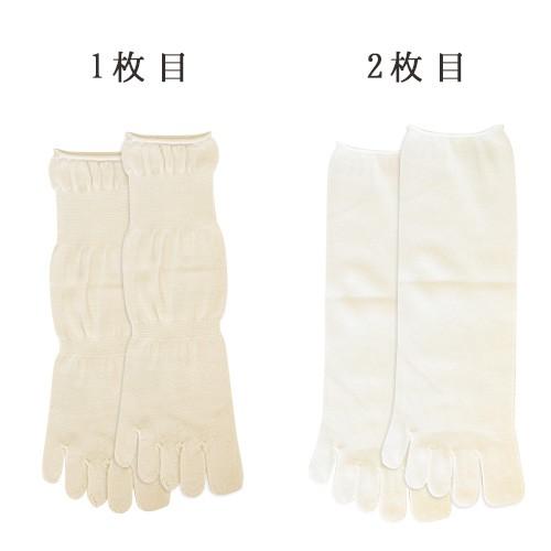 妊活 冷えとり靴下 2足セット 絹 コットン(5本指)重ね履き 日本製 洗い替え用 インナーソックス |  | 01