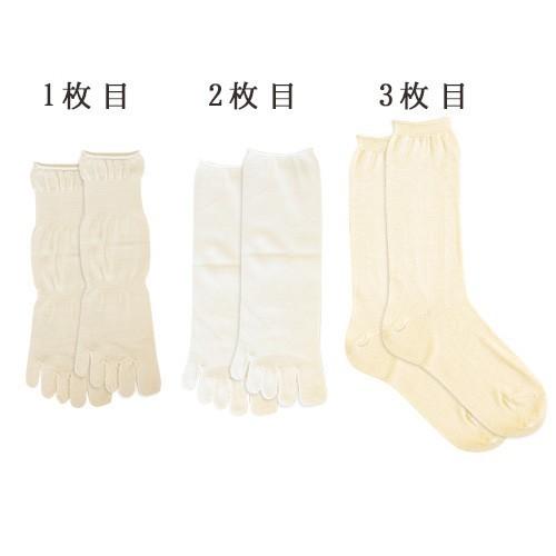 基本の4足セット 冷えとり 重ね履き靴下 冷え取り ゆったり 日本製 絹 シルク コットン ソックス 温活 妊活 妊娠 女性 おしゃれ 贈り物 ギフト【メール便対応】 |  | 03