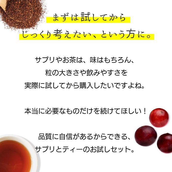 人気のサプリ＆妊活茶お試しセット マカ 葉酸 鉄 亜鉛 サプリメント ルイボスティー 桑茶 ビタミンE・D メール便 送料無料 |  | 02