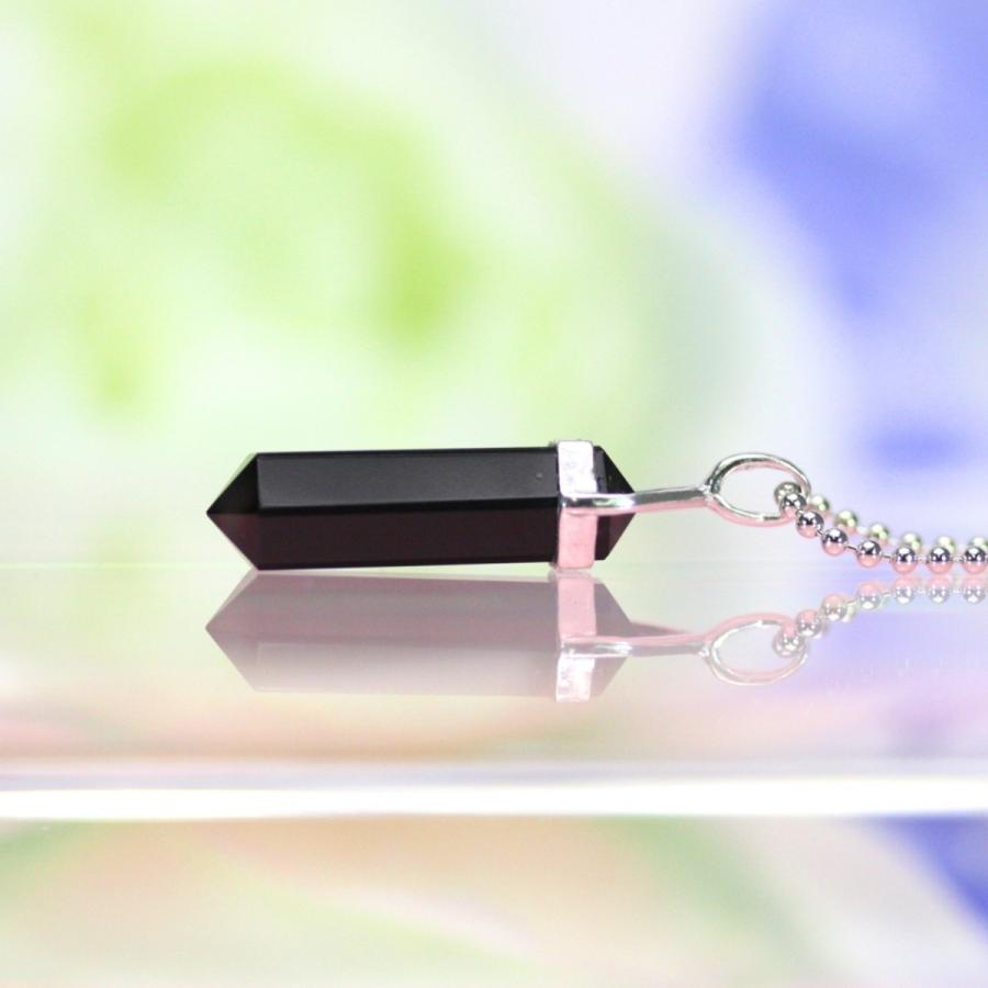 ブラックオニキス ペンダント ネックレス ダブルポイント 20mm