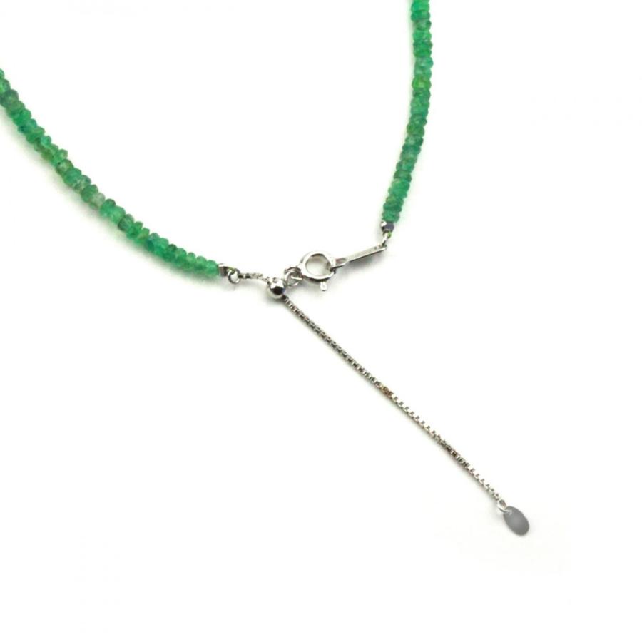 エメラルド ボタンカット ネックレス 天然石 パワーストーン : aj  