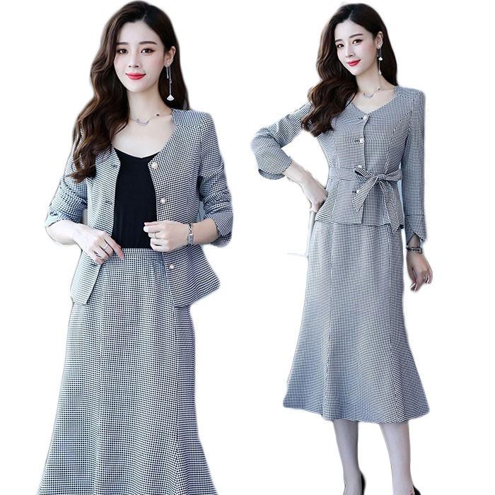 スーツ千鳥格子 ノーカラージャケット マーメイドスカート セレモニー 入学式 ママスーツ 大きいサイズ 入園式 卒業式 結婚式 得トクセール 0 10 ハッピーボックス ジャパン 通販 Yahoo ショッピング