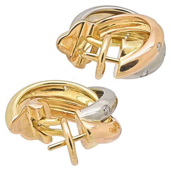 未使用品⭐︎カルティエ Cartier スリーゴールド トリニティ ダイヤピアス TRINITY（Cartier） カルティエ トリニティ ダイヤ ピアス K18スリー