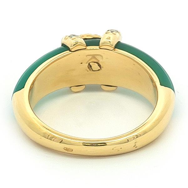 ヴィンテージ カルティエ 2Cリング 18K 750 ゴールドダイヤモンド 52 Cartier（カルティエ） ヴィンテージ 2C ロゴ クリソプレーズ ダイヤ
