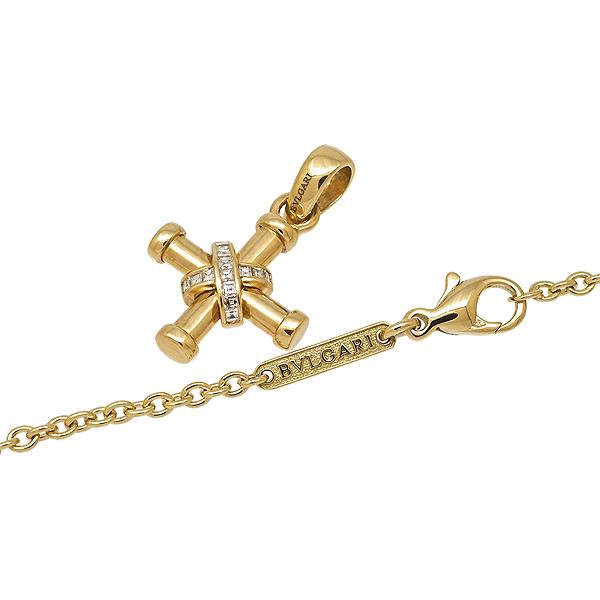 BVLGARI（ブルガリ） パッソドッピオ クロス ダイヤ ネックレス K18YG