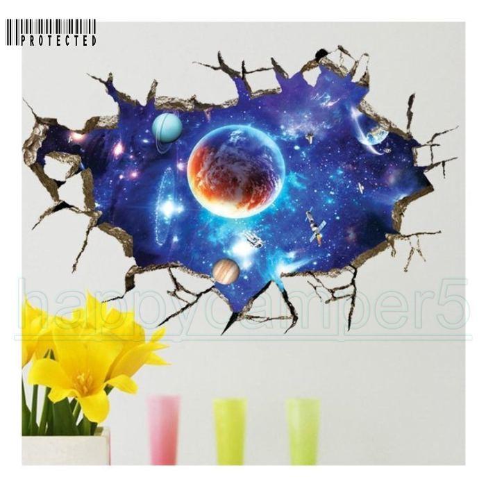 ウォールステッカー 壁紙シール 3d 立体的 トリックアート だまし絵 宇宙 惑星 星 床 天井 ルームデコレーション ウォールデコレーション 壁面装 Pb93 大畑貴俊 通販 Yahoo ショッピング