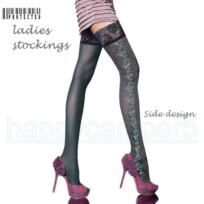 ディズニープリンセスのベビーグッズも大集合 ストッキング ニーハイ もも丈 ガーター レディース インナー レース シリコン 滑り止め サイドデザイン 黒 ブラック 靴下 ソックス Time4yourself Com