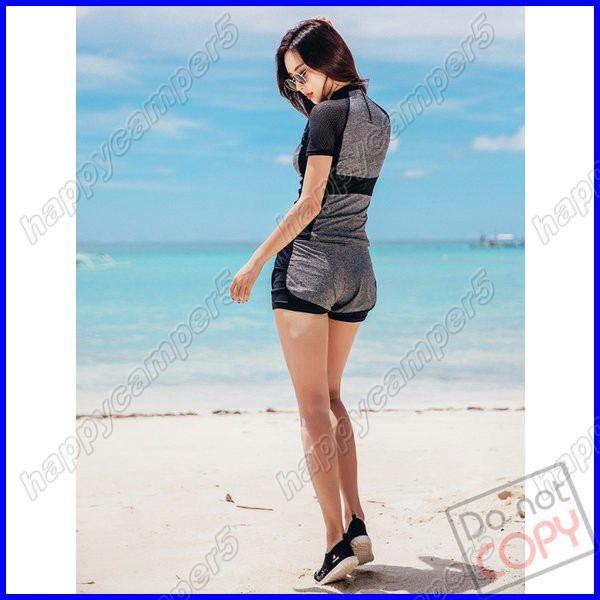 水着 タンキニ スポーティ ボーイッシュ オールインワン フィットネス水着 スポーティー スリム 半袖 レース パッド付き レディース 水着 Pf05 大畑貴俊 通販 Yahoo ショッピング