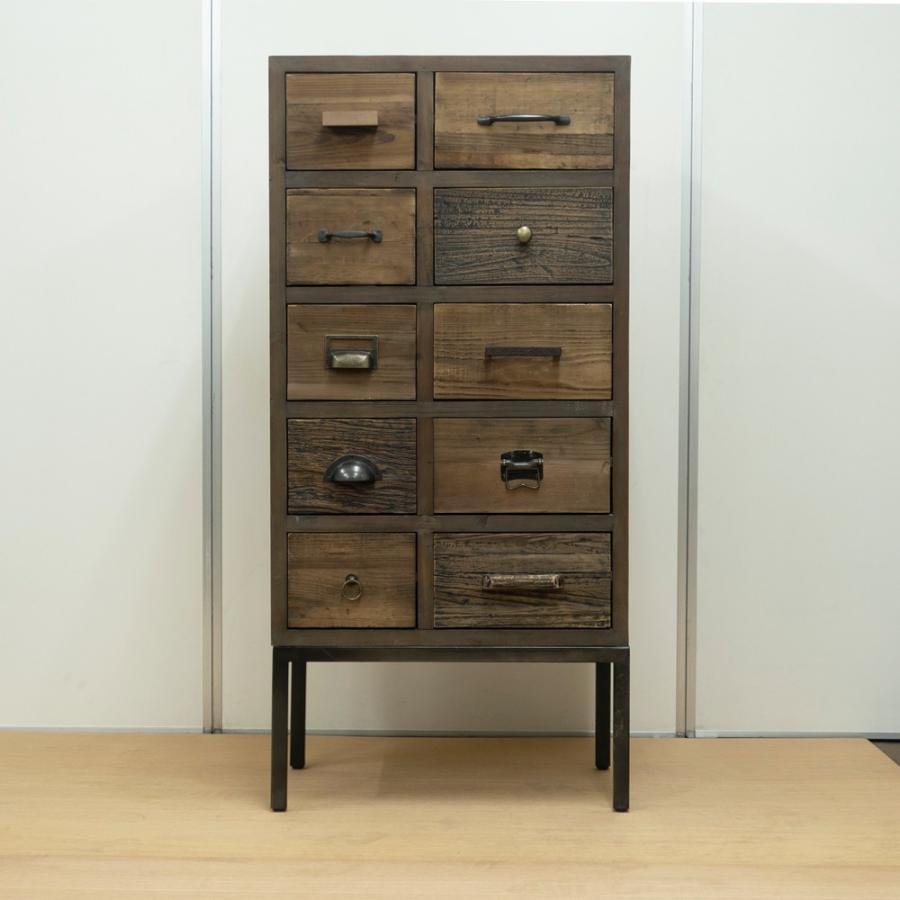 Kozaiチェスト ハイ古材 ブルックリンスタイル男前インテリア リビングチェストハイチェスト カフェ風インテリア おしゃれ 収納家具 ｈ115ｃｍ Supersport Tn
