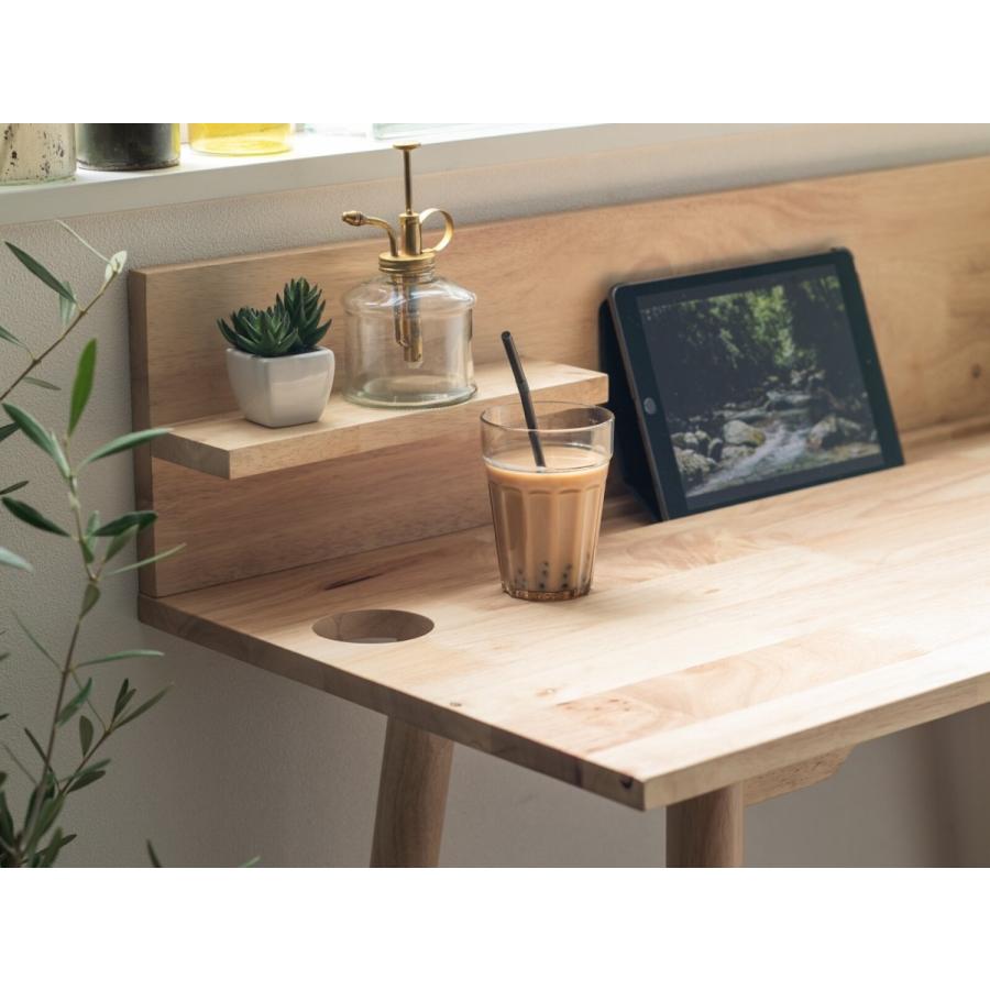 天然木をふんだんに使ったナチュラル テーブルセット ＜組立家具/NATURAL SIGNATURE＞デスク パソコンデスク 椅子付き デスク