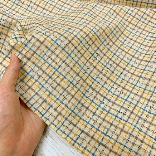 【50cm単位】【2mまでメール便対応】コットン チェック 黄色 緑 赤 ネル 起毛 生地 日本製 布 綿100% 先染め ビエラ |  | 03