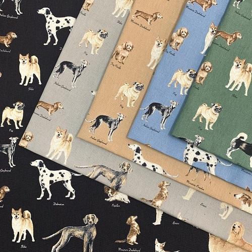 50cm単位】【2mまでメール便対応】コットン リネン 犬 アニマル ワン  