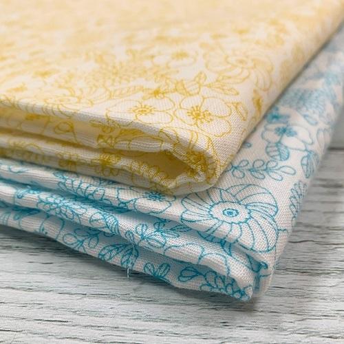 50cm単位】【2mまでメール便対応】コットン ダブルガーゼ 花柄 手書き