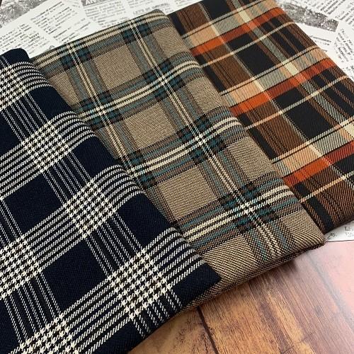 50cm単位】【0.5mまでメール便対応】 茶色 紺 オレンジ チェック