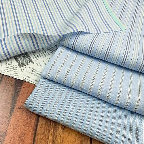 50cm単位】【2mまでメール便対応】 夏服 リネン 生地 ストライプ 縦縞