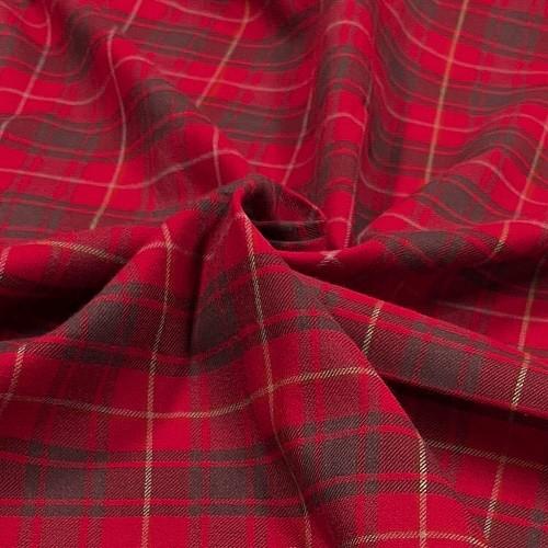 【50cm単位】【1mまでメール便対応】綿 コットン チェック 布 レッド 赤 生地 ワイド幅 | 