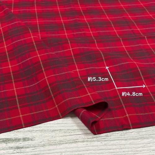 【50cm単位】【1mまでメール便対応】綿 コットン チェック 布 レッド 赤 生地 ワイド幅 |  | 01
