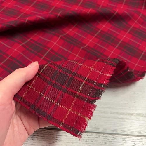 【50cm単位】【1mまでメール便対応】綿 コットン チェック 布 レッド 赤 生地 ワイド幅 |  | 02