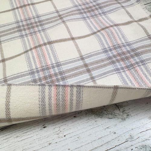 【50cm単位】【宅配便のみ】 綿 コットン 白色 ホワイト チェック ネル 微起毛 ワイド幅 幅広 生地 |  | 02