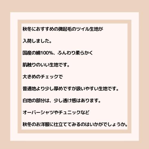 【50cm単位】【宅配便のみ】 綿 コットン 白色 ホワイト チェック ネル 微起毛 ワイド幅 幅広 生地 |  | 03