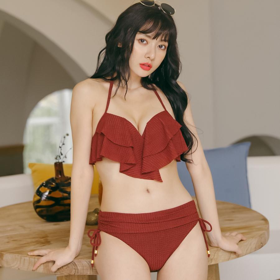 水着 レディース 体型カバー ビキニ 新作 黒 フリル シンプル セクシー かわいい 可愛い 03 J026 スポーツ アパレル Happycloset 通販 Yahoo ショッピング