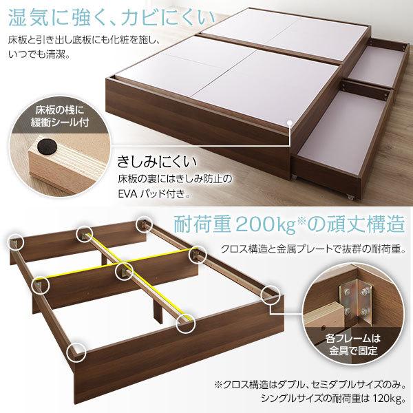 ベッド 収納付き 引き出し付き 木製 省スペース コンパクト ヘッドレス 