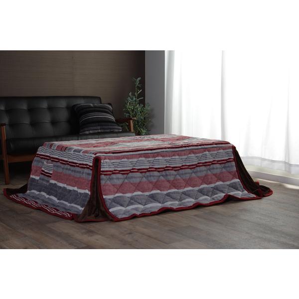 オンライン限定商品 こたつ布団 正方形 リビング 代引不可 折り畳み収納 薄手 洗える 約180 180cm レッド ストライプ柄 カジュアル 省スペースタイプ こたつ布団セット Pathwaysfl Org