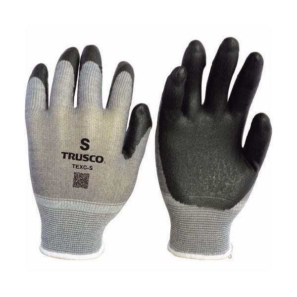 (まとめ) TRUSCO 発熱あったか手袋 Sサイズ グレー TEXC-S 1双 〔×10セット〕