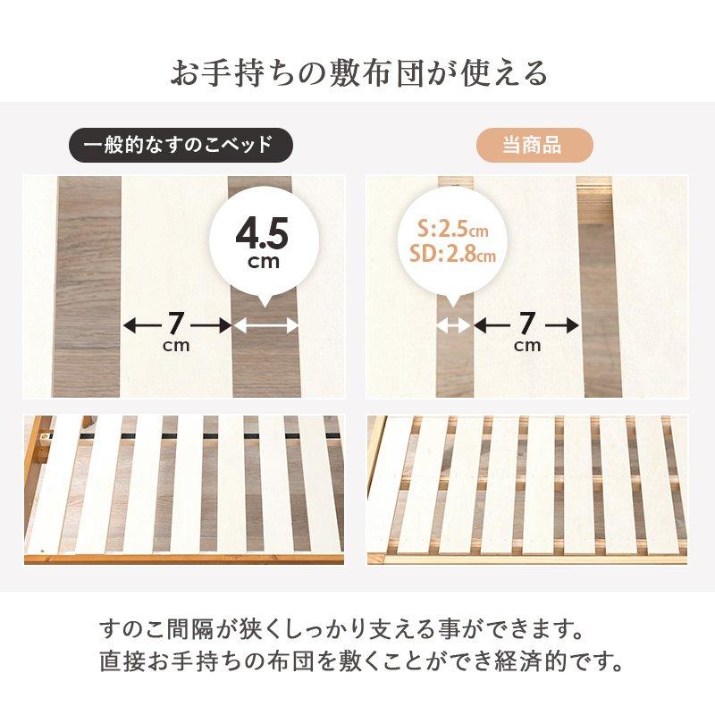 木製ベッド マットレス付き(ポケットコイル) シングル 高さ調節 ベッド下収納_9