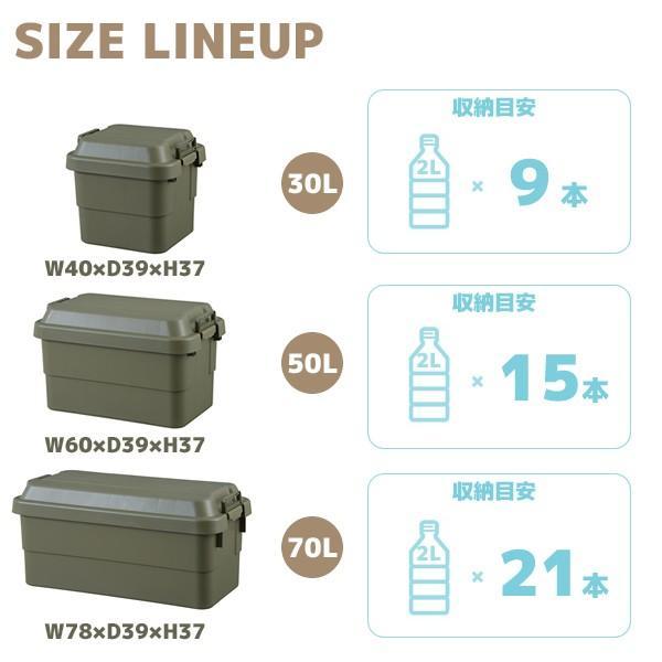 (タイムセール中) コンテナボックス ミリタリー おしゃれ 30L+70L 2個セット 蓋付き 屋外 大型_7