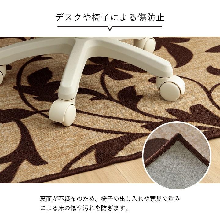 (タイムセール中) 学習机マット 撥水 約133×190cm ボタニカル柄 無地 おしゃれの画像