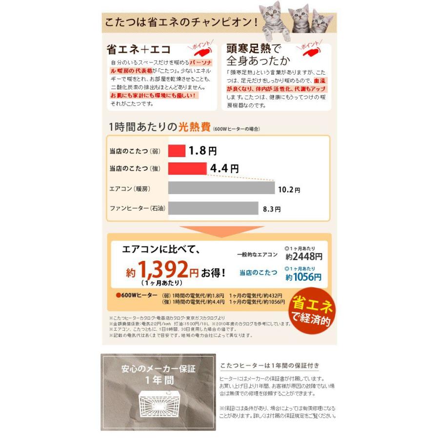 (タイムセール中) こたつテーブル 長方形 120×75cm おしゃれ 折りたたみ 国産の画像