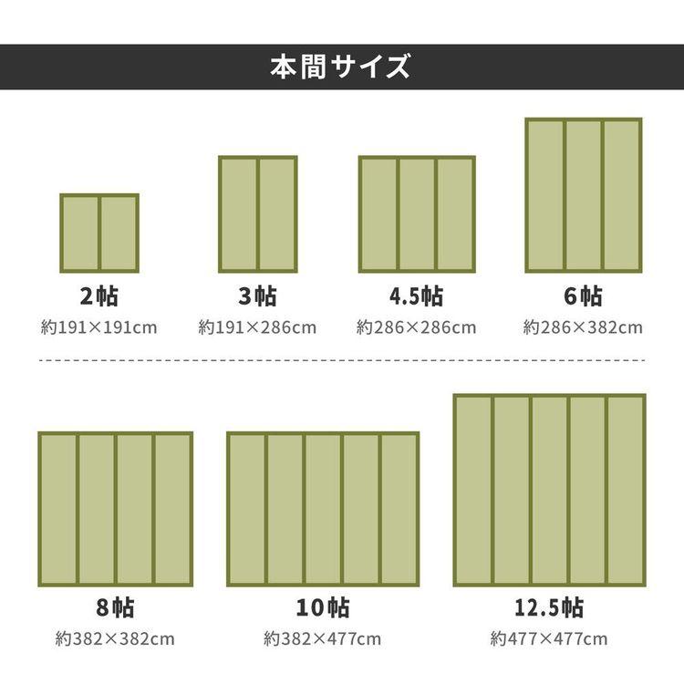 (タイムセール中) 上敷き 夏 3畳 191×286cm 本間 ござ 和室 和風 畳マット い草_8