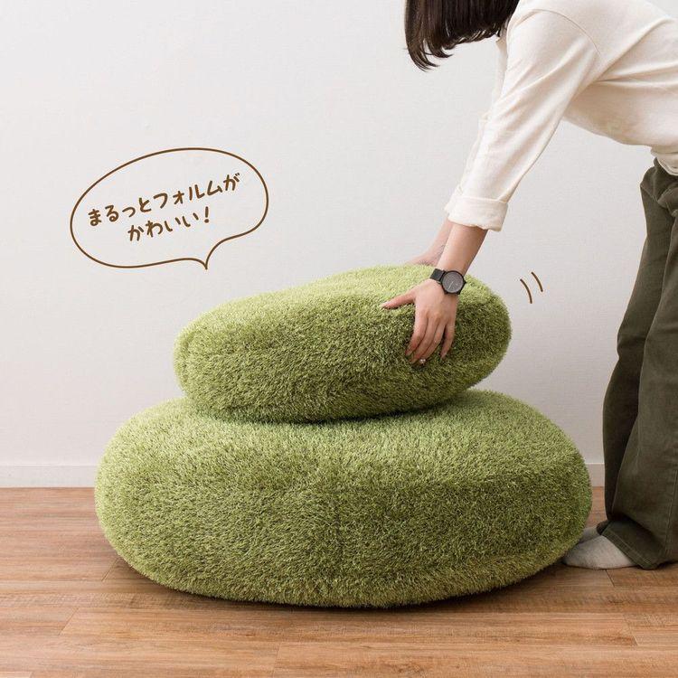 クッション 大きめ キャンプ Lサイズ 90cm おしゃれ 芝生風 かわいい アウトドアの画像