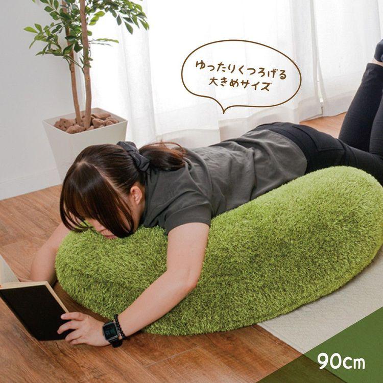 クッション 大きめ キャンプ Lサイズ 90cm おしゃれ 芝生風 かわいい アウトドアの画像