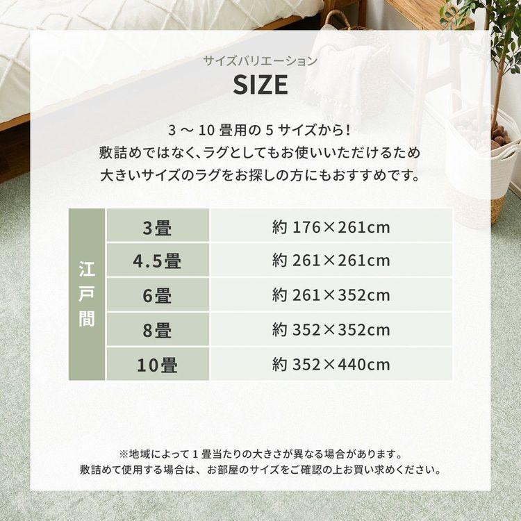 (タイムセール中) カーペット おしゃれ 4.5畳 261×261cm 江戸間 ペット対応 消臭 抗菌 防臭_13
