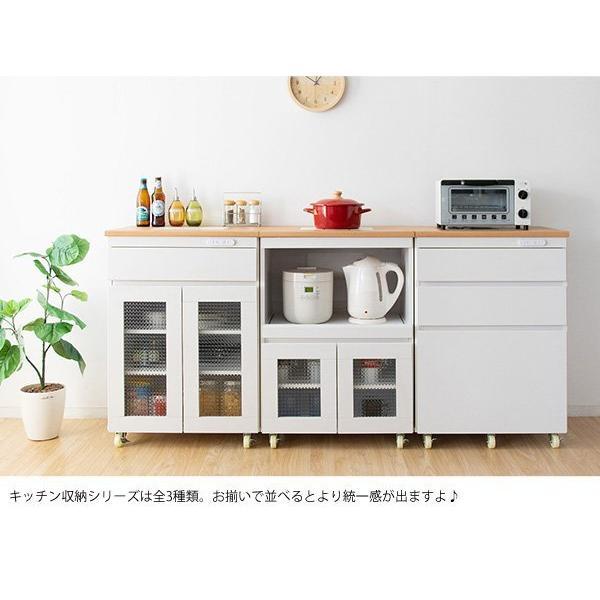 (ひと休み大売り出し中) 食器棚 横すべり棚 格好のいい 差し込み キャスター付き添い人