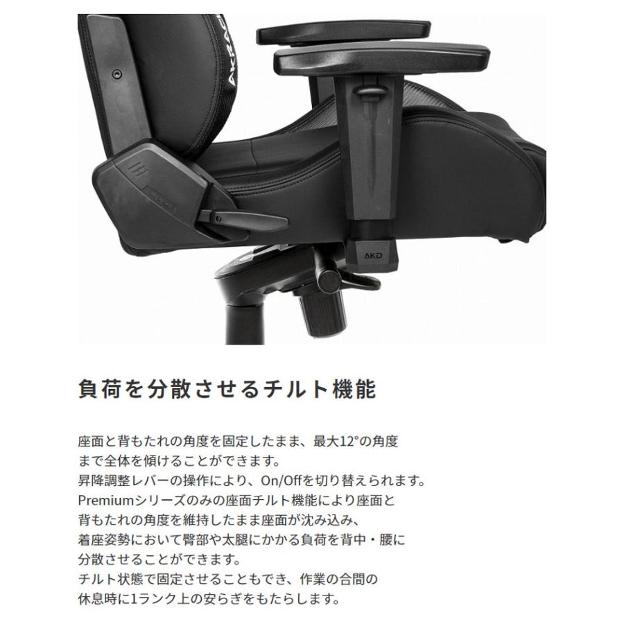ゲーミングチェア AKRacing Premium ブラック 黒 シルバー_11