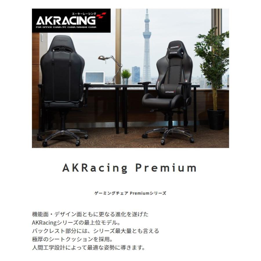 ゲーミングチェア AKRacing Premium ブラック 黒 シルバー_4