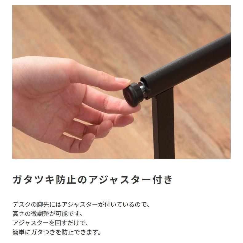 (タイムセール中) ワークデスク 100cm スチール×木目 ブラック 黒_9