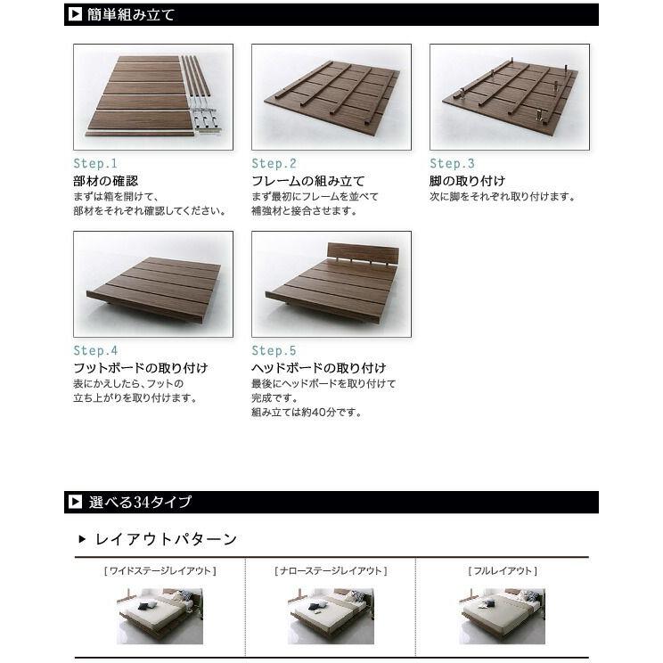 ダブルベッド マットレス付き ナローステージ:幅160cm プレミアムボンネルコイル 組立付き_12